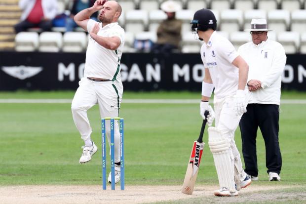 SUCCESS: Joe Leach bowling the last time Worcestershire faced Sussex