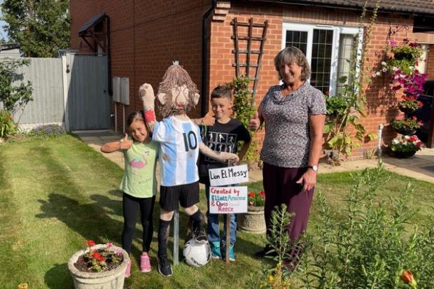 St Peter's Scarecrow Festival winners from left to right: Elliot Reece, Arianne Reece and Chris Reece.