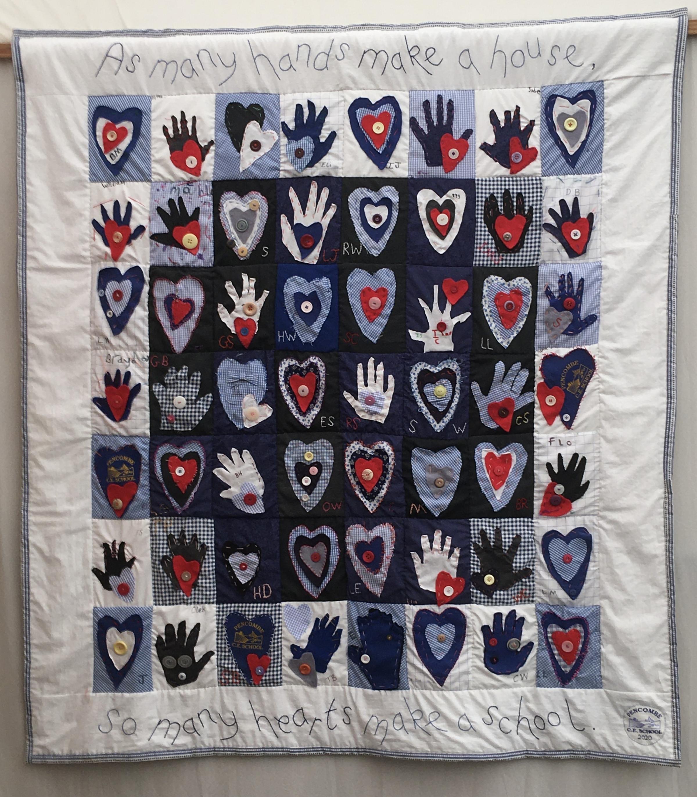 Under 16 Quilt Award: Many Hearts Make a School by Pencombe School