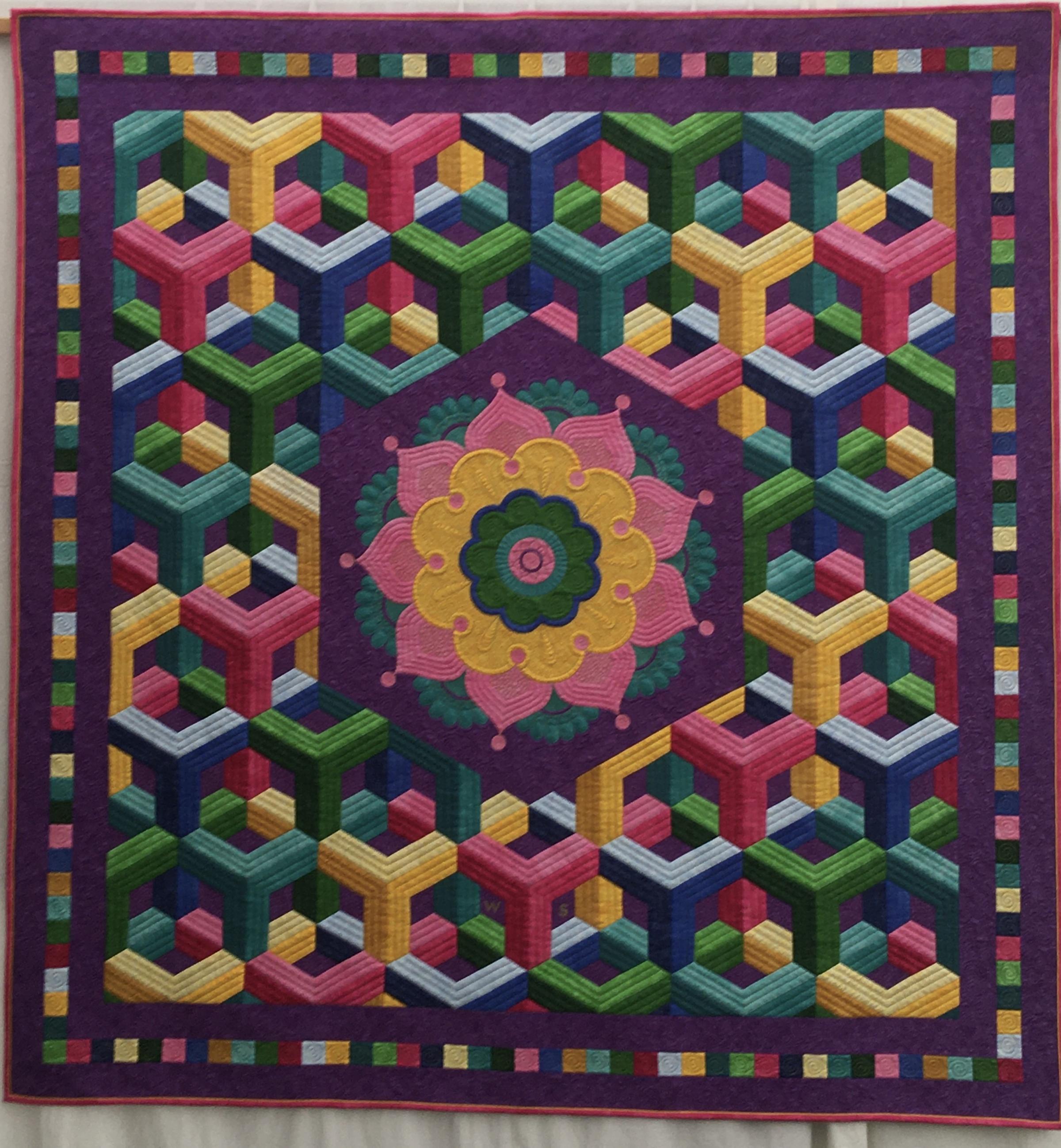 The Quilt Room Award for Piecing: The Colors of Love, by Helen Burnham