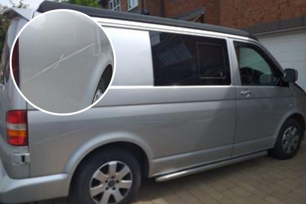 Worcester News: The damage caused to Mr Llewellyn's van