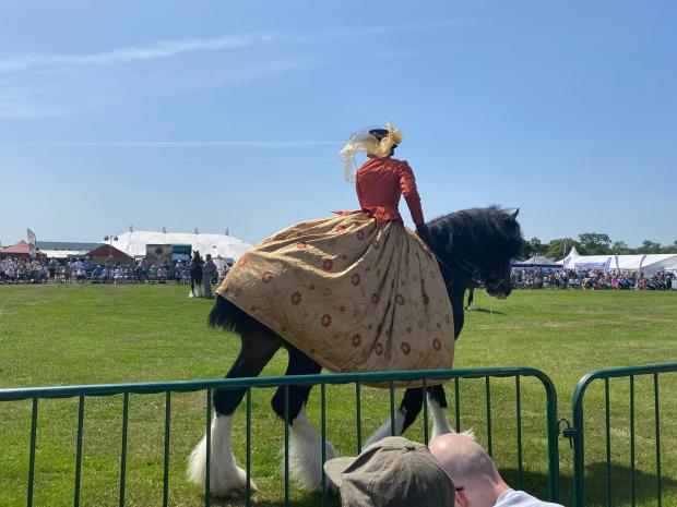 Worcester News: Horse rider in a dress