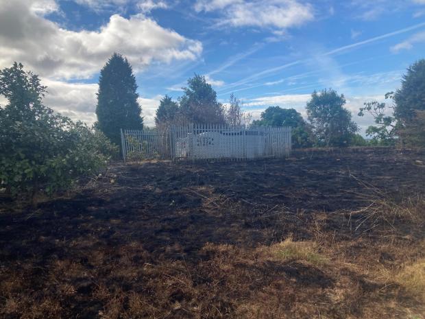 Worcester News: BLACK: The charred aftermath of the fire on the old Tolladine Golf Course 