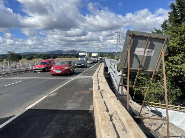 Worcester News: The new cycle lane runs along the Carrington Bridge
