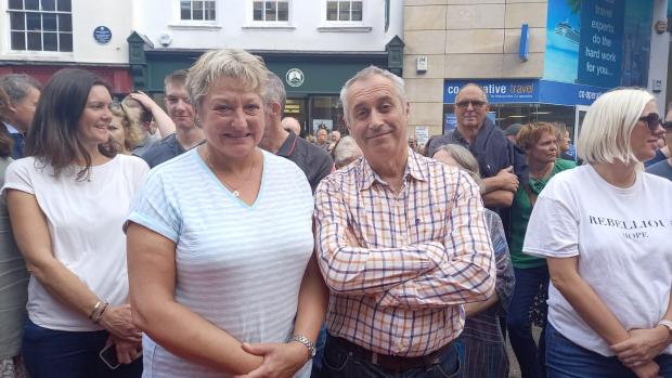 Worcester News: Debbie and Richard Williams outside the Guildhall