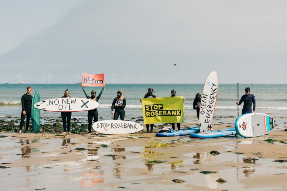 Activists protest across Scotland against Rosebank oil field