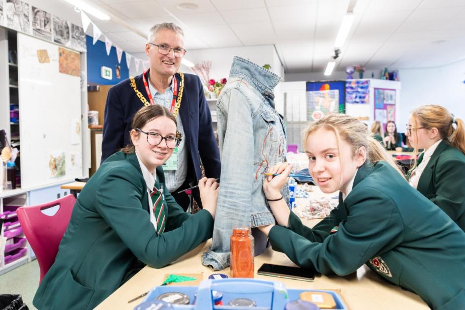 Worcester Mayor visits future designers ahead of high school charity fashion show