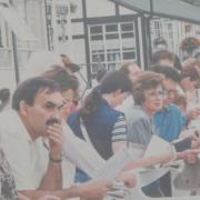 Studying the form guides in August 1994 at Worcester Racecourse
