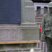 Woolly soldier Remembrance Day tribute unveiled by ‘Knitting Banksy’ (Mike Egerton/PA)