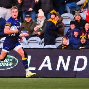 Try-time: Worcester's Duhan van der Merwe scores again for his club at Sixways in the 32-31 win over Wasps. Pic: JMP