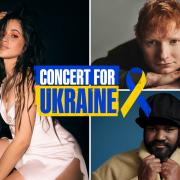 Camila Cabello, Ed Sheeran, and Gregory Porter will perform at Concert for Ukraine. (NEC, Universal Music, Atlantic 
Records)