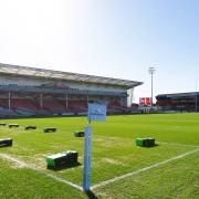 A general view of the Kingsholm Stadium pitch prior to the match - Mandatory by-line: Patrick Khachfe/JMP - 27/02/2021 - RUGBY UNION - Kingsholm Stadium - Gloucester, England - Gloucester Rugby v Worcester Warriors - Gallagher Premiership