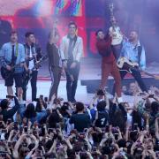 Busted and the Jonas Brothers on stage at Capital's Summertime Ball in 2019 (PA)