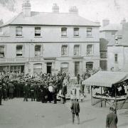 Worcester Sheep Market in Angel Place in 1900. Was the site a really former plague pit?