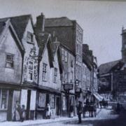 Worcester city centre's Newport Street heading up to All Saints Church photographed in 1905