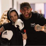 TALENT: Kelsey Martin Davies (left) is an up and coming you fighter from Worcester, pictured here with boxer and coach Jon DP Shaw of TakeOver Promotions. Photo: Carlie Thelwell