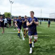 Ted Hill of Worcester Warriors leads the lap of honour - Mandatory by-line: Robbie Stephenson/JMP - 04/06/2022 - RUGBY - Sixways Stadium - Worcester, England - Worcester Warriors v Bath Rugby - Gallagher Premiership Rugby.