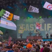 The Worcestershire Flag could be seen flying during Easy Life's Pyramid Stage performance