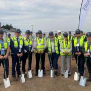 TEAM: The ground-cutting ceremony for Sherriff's Gate which aims to regenerate Shrub Hill with apartments, a cinema, retail, hotel and tenpin bowling.  The team from the Elliott Group welcomed the Mayor of Worcester, Cllr Adrian Gregson