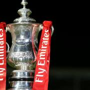 The FA cup trophy during the Emirates FA Cup first round match at Silverlake Stadium, Eastleigh.