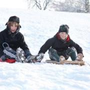HERE WE SNOW: Lewis Sternkopf, aged 11, and Jack Pinfield, 10 (50167202)