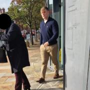 DRINK DRIVER: William Couch walking out of Worcester Magistrates Court