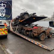 ACTION: West Mercia Police seized the stolen quad bikes