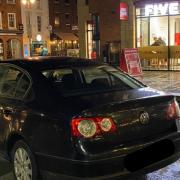 John Inge took the image of the illegally parked car on Sunday night.