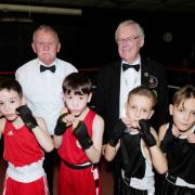 Remarkable: two sets of twins, all ten and who share the same birthday, take part in boxing event at Tylorstown ABC.