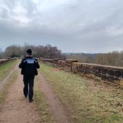Police have been patrolling the old railway.