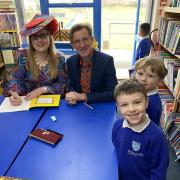 Sarah McIntyre and Phillip Reeve visited St Barnabas C of E Primary School for World Book Day