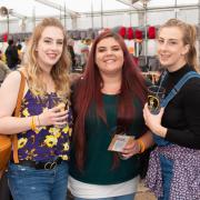 MEMORIES: L-R Jessica Hawthorn, Layla Ryder, Rosie Hawthorn at the last CAMRA beer festival on Pitchcroft on 2019