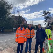 FUTURE: Worcester MP Robin Walker meets the CityFibre team as they install full fibre broadband in the city
