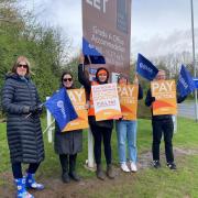 FUTURE: Louise Crawford, Sophie Hayden, Emily Moseley, Izzie Dugdale and Joe Pilsbury say they are fighting for the future of the NHS and Worcestershire Royal Hospital in the BMA junior doctor strikes