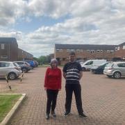 CONCERN: Cllr Jill Desayrah and Kevin Bendall have raised concerns about antisocial behaviour and crime in Snowshill Close, Warndon, Worcester because the car park is dark with no lighting to deter drug dealing and dogging