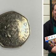 COIN: A city centre business was shocked to receive its first King Charles III 50p coin.