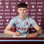 News: Worcester footballer Chaarlie Lutz signing his first professional contract with Premier League club Aston Villa