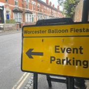 Balloon festival road signs have gone up around Pitchcroft