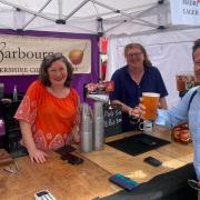 CHEERS: Nigel Huddleston with a Worcestershire wide cider company who had sold drinks across the weekend.