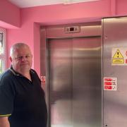 TRAPPED: Rob Wilding has twice been trapped in the lift at Brookthoroe Close in Warndon