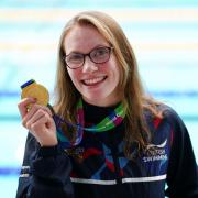 Rebecca Redfern with her gold medal from the Para Swimming World Championships