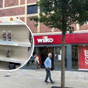 CLEARED: Wilko in Worcester High Street has proved a popular destination for shoppers after the big announcement with some shelves cleared of products