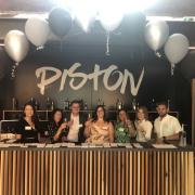 CHEERS! The team a the Piston Gin opening party.