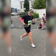 SHOELESS: Harry Church ran 4k in just his socks during the Worcester 10k.