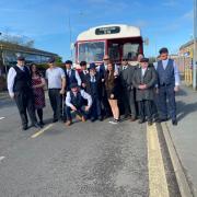 SPECTACLE: Worcester Peaky Blinders with their bus.