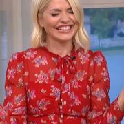 LAUGHTER: Holly Willoughby was in fits of giggles at the mention of Malvern Autumn Show's massive vegetables