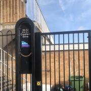 REPAIRED: A key fob system now means only residents should have access to the communal bin area in Cranham Drive in Warndon, Worcester, reducing the chance of fly-tipping