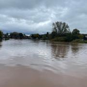 RIVER: The River Severn levels are visibly higher amid flash flooding across Worcester.