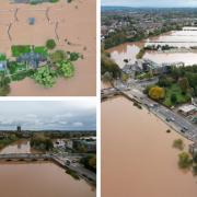 DRONES: Flooding across Worcester captured by drones.