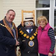 Cllr Robert Raphael came face-to-face with a 'Chaircrow' - a hay-made replica of himself